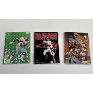 Vintage Mead Spiral Notebooks Organizer Lot of 3 Football Sports Retro 80s 90s